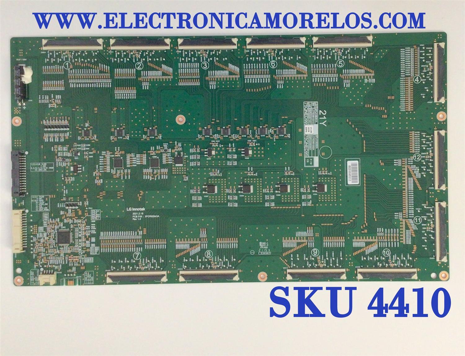 LED DRIVER PARA TV LG QNED SMART TV / NUMERO DE PARTE EBR33087401 / 3PCR02943A / PANEL HC750MAD-SLDA2-212X / DISPLAY LC750DZR (SP)(A1) / MODELO 75QNED99UPA